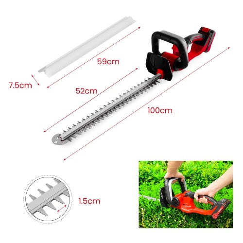 PULITUO 20V Hedge Trimmer, Cordless Battery Trimmer with 52cm Dual-Action Laser Blade, 1.5cm Cutting Capacity, 2400 SPM, 2.0Ah Li-ion Garden Battery PULITUO 20V Hedge Trimmer, Cordless Battery Trimmer with 52cm Dual-Action Laser Blade, 1.5cm Cutting Capacity, 2400 SPM, 2.0Ah Li-ion Garden Battery